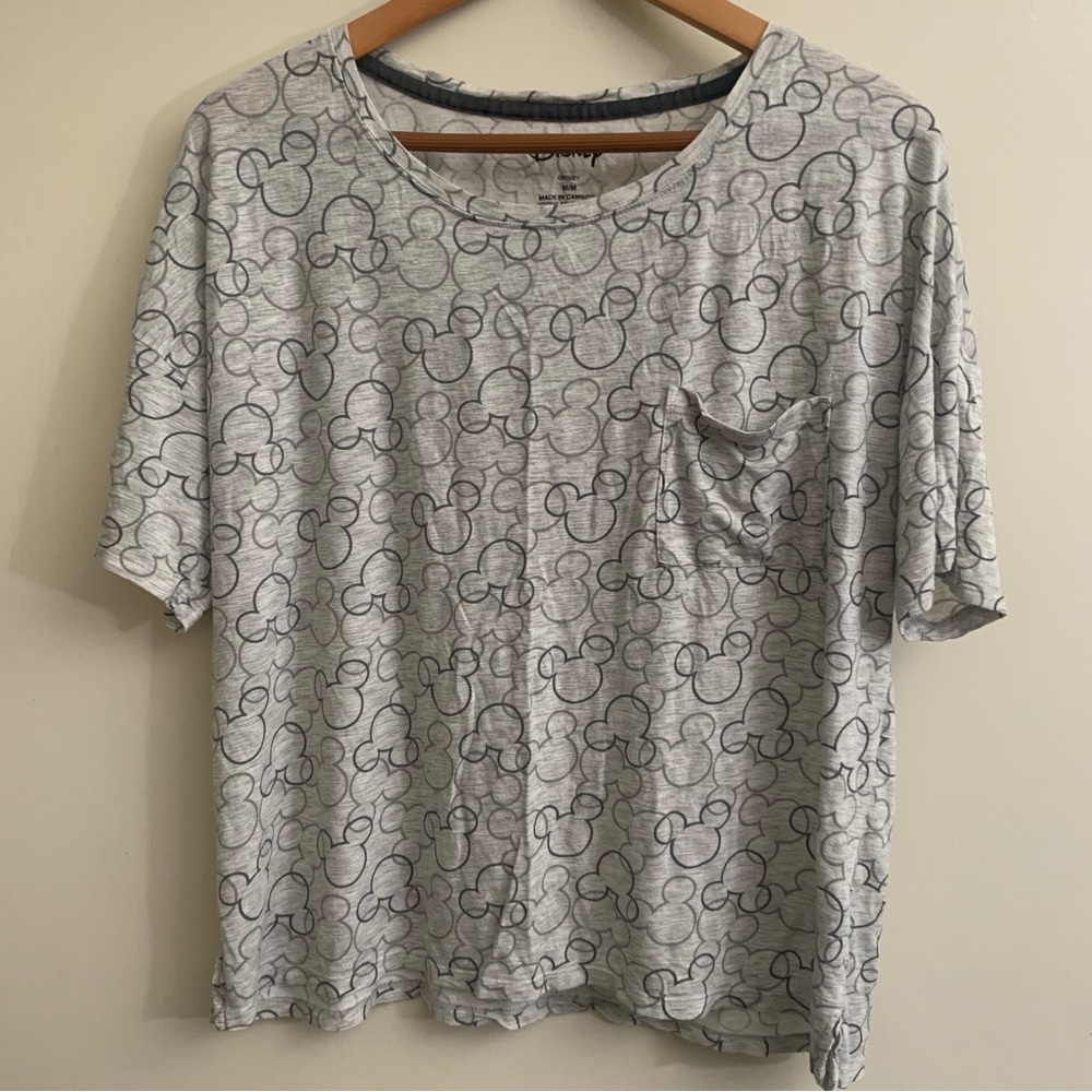 Disney Gray pajama top with Black Accents medium